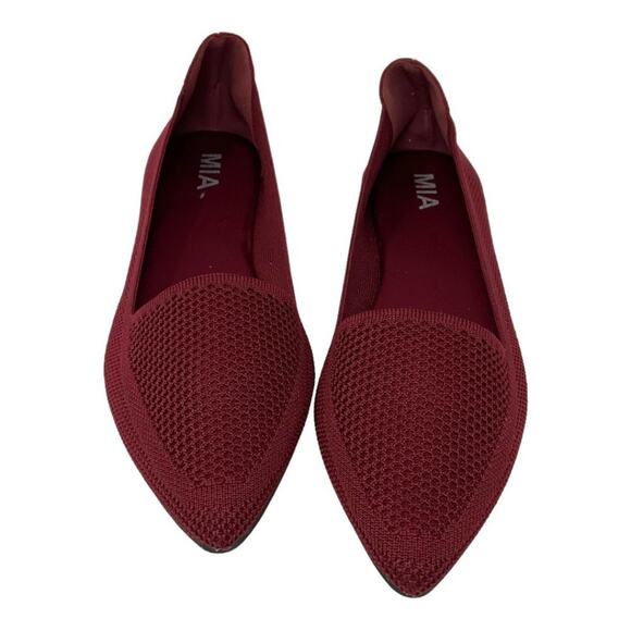 MIA Adaline Flyknit Flat Burgundy Size 8.5 NWT - Picture 1 of 6
